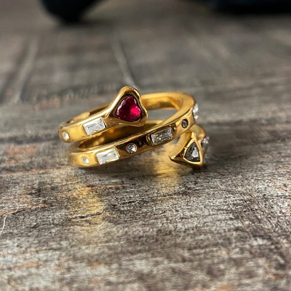 NEW Pink Gemstone Stack Ring - Picture 6 of 10